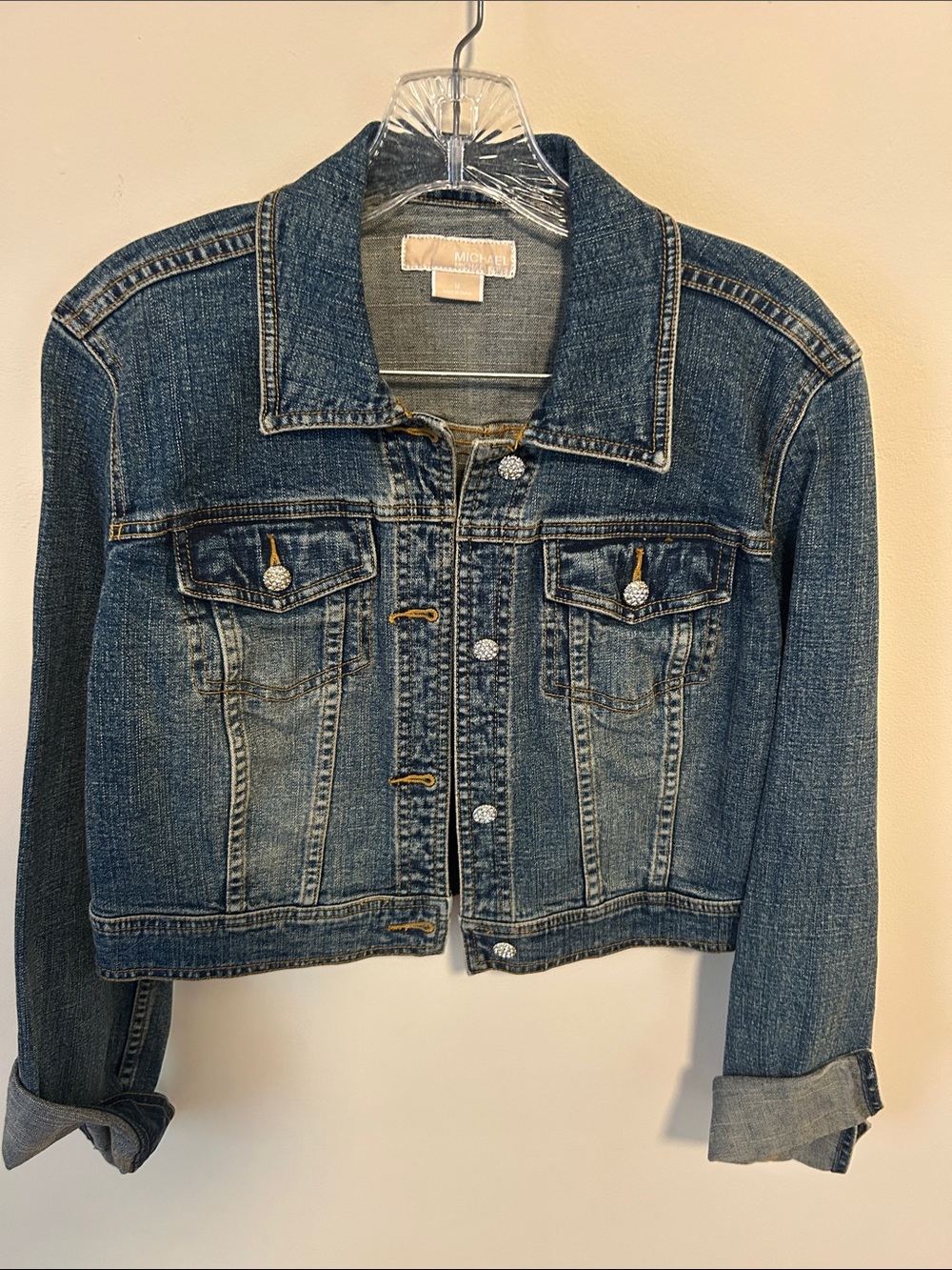Michael Kors Medium Blue Cropped Denim Jacket